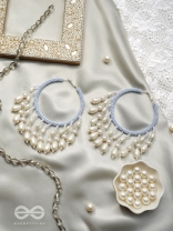 Mihika- The Splendid Snow- Pearls and Beads Embroidered Earrings