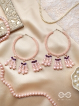 Sinivali- The Pink Moon- Pearls and Beads Embroidered Earrings