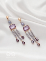 The Wine Drizzle- Golden Embellished Earrings