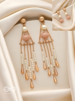 The Bermuda Triangle- Golden Embellished Earrings