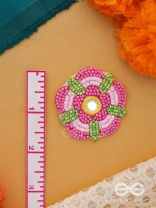 Saumana- The Pink Blossom- Resham and Mirror Embroidered Earrings