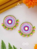Dhriti- The Mythical Garden- Mirror, Resham and Sequins Embroidered Earrings