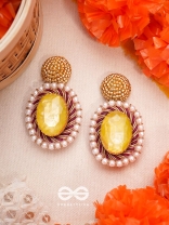 Kapisa - The Glorious Sun - Beads, Dabka And Stones Hand Embroidered Earrings