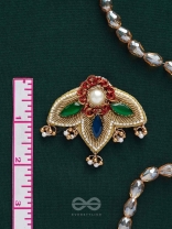 Kaaravi- The Lush Leaf- Resham, Pearls and Stones Embroidered Earrings