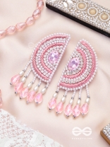 Suvana- The Pink Moon- Pearls and Stones Embroidered Earrings
