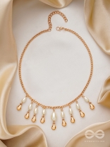 The Rainmaker- Golden Embellished Necklace With Anti-Tarnish Coating 