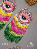 Preetimaya- Tears of Joy- Beads and Cutdana Embroidered Statement Earrings