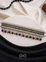Nishakanta - The Beloved Of Night - Beads And Glass Drops Hand Embroidered Choker Neckpiece
