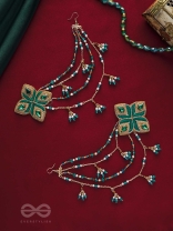 Vapraa - The Spring Garden - Beads, Stones And Resham Hand Embroidered Chain Earrings