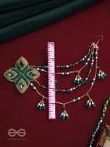 Vapraa - The Spring Garden - Beads, Stones And Resham Hand Embroidered Chain Earrings