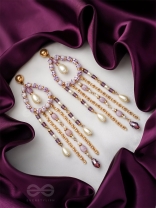 The Splashy Torrent - Golden Embellished Earrings