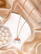 The Rainbow Colors- Golden Embellished Necklace With Anti-Tarnish Coating