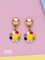 The Merry Bloom- Golden Embellished Earrings