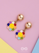 The Merry Bloom- Golden Embellished Earrings