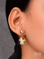 The Merry Bloom- Golden Embellished Earrings
