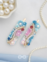 Velaam- Sea and Beach- Stones, Sequins and Beads Embroidered Hair Clips