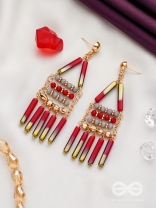 The Red Sea- Golden Embellished Earrings