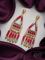 The Red Sea- Golden Embellished Earrings