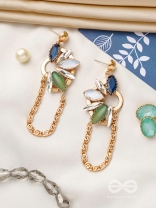 The Floral Vine- Golden Embellished Earrings