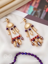 The Spring Fever- Golden Embellished Earrings