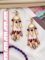 The Spring Fever- Golden Embellished Earrings