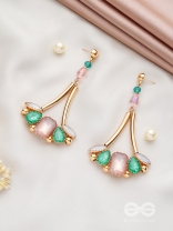 The Drooping Floret- Golden Embellished Earrings