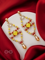 The Shrine Shadow- Golden Embellished Earrings