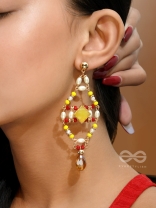 The Shrine Shadow- Golden Embellished Earrings