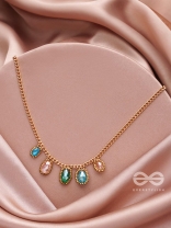 The Shining Stars- Golden Embellished Necklace With Anti-Tarnish Coating 