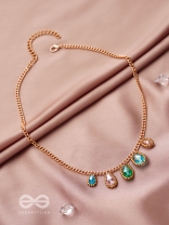 The Shining Stars- Golden Embellished Necklace With Anti-Tarnish Coating 