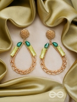 The Bejeweled Raindrops - Golden Embellished Earrings
