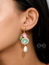 Rose n Petals- Golden Embellished Earrings