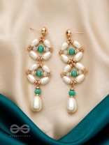 The White Willow- Golden Embellished Pearl Earrings