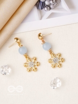 The Gilted Snowflake- Golden Embellished Earrings