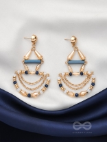 The Bronze Chandelier- Golden Embellished Earrings