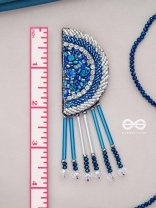 Maskarin - The Blue Moon - Stones, Beads And Cutdana Hand Embroidered Earrings