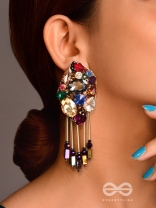 Akshipta - The Beach Treasures - Stones And Beads Hand Embroidered Earrings