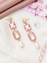 The Lady's Slipper Orchid- Golden Pearl Earrings