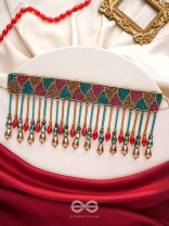 Vishti - The Colorful Rain - Cutdana, Beads And Glass Drops Hand Embroidered Choker Neckpiece