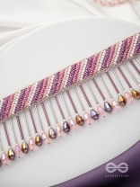 Plaksha - The Tulip Garden - Beads, Cutdana And Glass Drops Hand Embroidered Choker Neckpiece