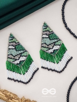 Rauhineya - The Luminous Emerald - Sequins And Cutdana Hand Embroidered Earrings