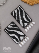 Adri - The Rainy Clouds - Cutdana And Glass Drops Hand Embroidered Earrings