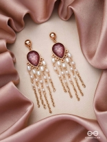 The Purple Rain- Golden Embellished Earrings