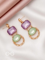 The Sapphire Castle- Golden Embellished Earrings