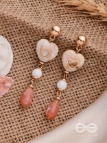 Heart of Gold- Golden Embellished Earrings