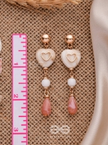 Heart of Gold- Golden Embellished Earrings