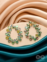 The Shadowy Shimmer- Golden Embellished Earrings