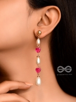 The Love Language- Golden & Pink Pearl Earrings