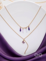 Butterfly N Blooms- Golden Layered Necklace With Anti-Tarnish Coating 