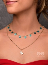 The Mystic Flutters - Golden Layered Necklace With Anti-Tarnish Coating